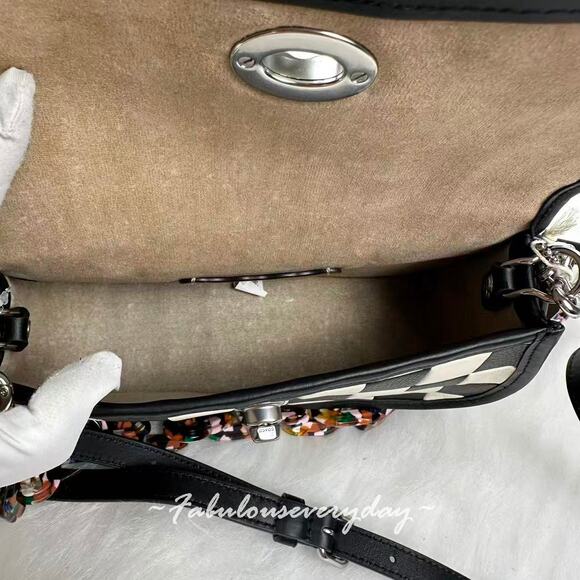 Coach Coachtopia Wavy Dinky Bag In Checkerboard Upcrafted Leather CW806 - Picture 9 of 10